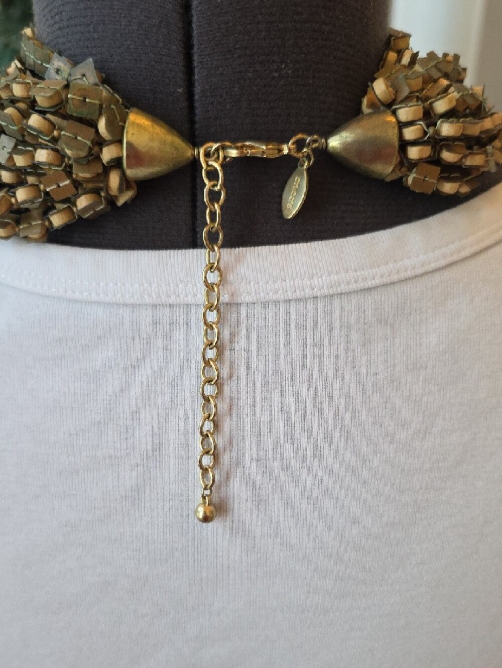 Chico's Layered Gold-Tone Multi-Strand Beaded Statement Necklace - Picture 4 of 4